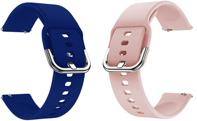PUNAK 20MM SILICON SMARTWATCH STRAPS PACK OF 2 Smart Watch Strap(Black, White)