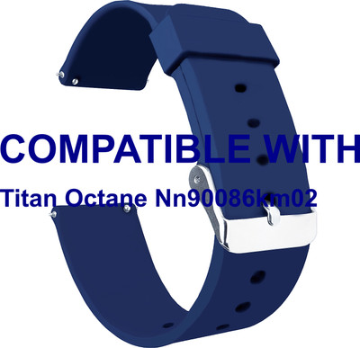 ACM WSM7A22BL4067 Watch Strap Silicone Belt 22mm for |Titan| Octane Nn90086km02 Blue Smart Band Strap(Blue)