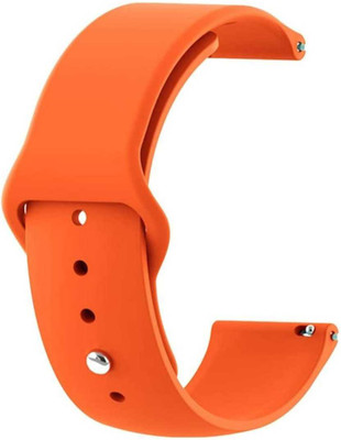 HRYFiNE 20MM Smooth Soft Silicon sport Belt for all 20mm Smart Watch Strap(Orange)
