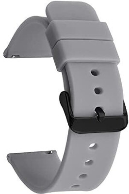 CHG Coloured Buckle Silicon 22MM Smart Watch Strap compatible for 22mm Smart Watches Smart Watch Strap(Grey)