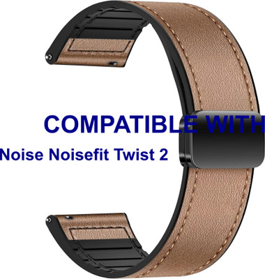 ACM WSM28P22GL3934 Watch Strap Leather Magnetic Silicone Belt 22mm for Noise Noisefit Twist 2 Smartwatch Gold Smart Watch Strap(Gold)