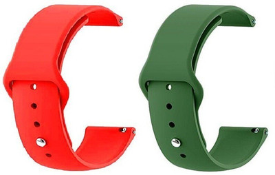 BLACK LOVIES 20 MM Soft Silicon Smartwatch Strap Compatible With No-ise Fit Evolve / Evolve 2 Smart Watch Strap(Red, Green)