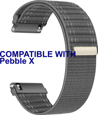 ACM WSM39A22GY3524 Watch Strap Nylon Soft 22mm for Pebble X Smartwatch Belt Grey Smart Watch Strap(Grey)