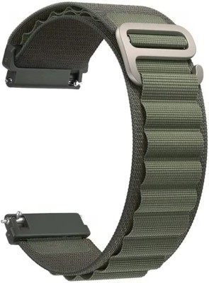 AOnes Alpine Nylon Loop Watch Strap for Zebronics 850ch Smart Watch Strap(Green)