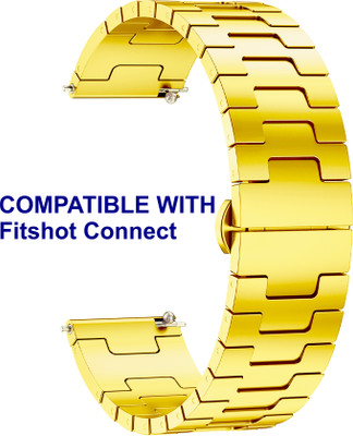 ACM WSM37Y22GL2781 Watch Strap Metal Steel 22mm for Fitshot Connect Smartwatch Gold Smart Watch Strap(Gold)