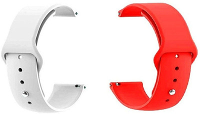 BLACK LOVIES 20MM SOFT SILICON BELT Smart Watch Strap(White, Red)