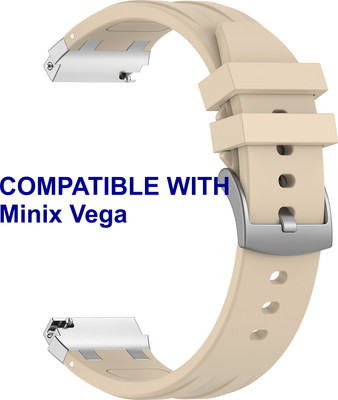 ACM WSM36X20ST1612 Watch Strap Metal Hook Silicone 20mm for Minix Vega Smartwatch Starlight Smart Watch Strap(White)