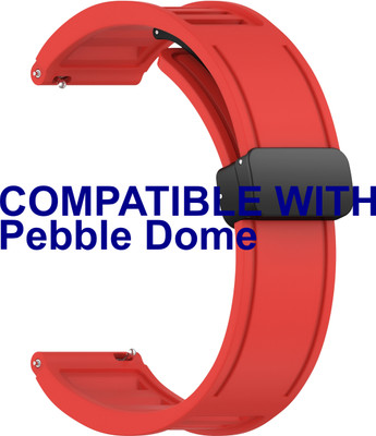 ACM Watch Strap Magnetic Clasp for Pebble Dome Smartwatch Red Smart Watch Strap(Red)