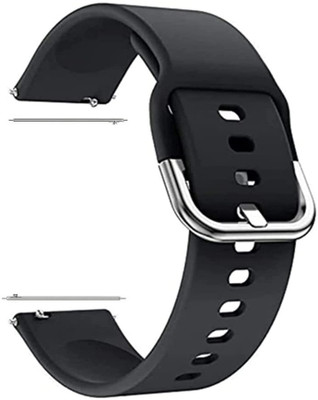 Melfo Silicone Strap for Ambrane Wise Eon Max Smart Watch Strap(Black)