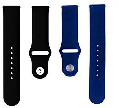 BLACK LOVIES 20 MM Soft Silicon Smartwatch Strap Compatible With Vertex Smart Watch Strap(Black, Blue)