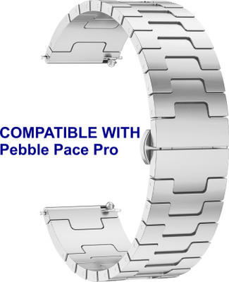 ACM WSM37Y20SL2484 Watch Strap Metal Steel 20mm for Pebble Pace Pro Smartwatch Silver Smart Watch Strap(Silver)