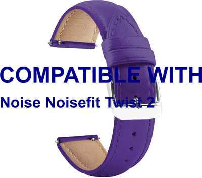 ACM WSM14B22PU3934 Watch Strap Leather Belt 22mm for Noise Noisefit Twist 2 Smartwatch Purple Smart Watch Strap(Purple)