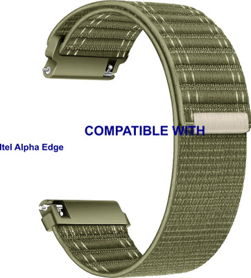 ACM WSM39A22KH5031 Watch Strap Nylon Soft Belt 22mm for Itel Alpha Edge Smartwatch Khakhi Smart Watch Strap(Green)