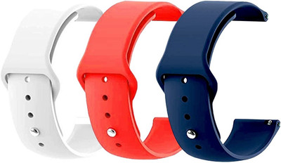 BLACK LOVIES 20 MM Smartwatch straps Pack of 3 Smart Watch Strap(White, Blue, Red)
