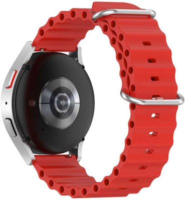 THE MOBILE POINT Ocean Silicone Watch Bands for Universal 20MM Size Replacement Smart Watch Strap(Orange)