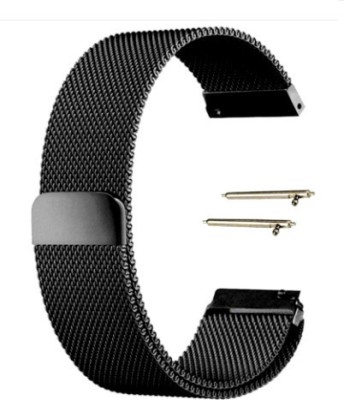 BLACK LOVIES 22 mm Metal Magnetic Compatible with Noice. Fit - Fusion Smart Watch Strap(Black)