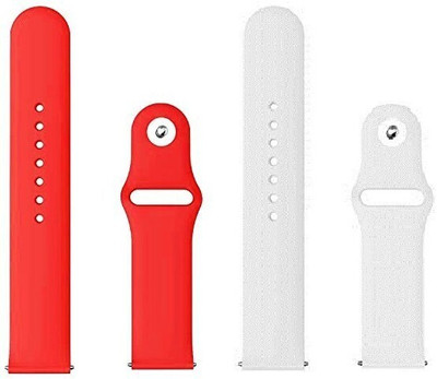 BLACK LOVIES 20 MM Soft Silicon Smartwatch Strap Compatible With BO_AT Zenit. Smart Watch Strap(Red, White)