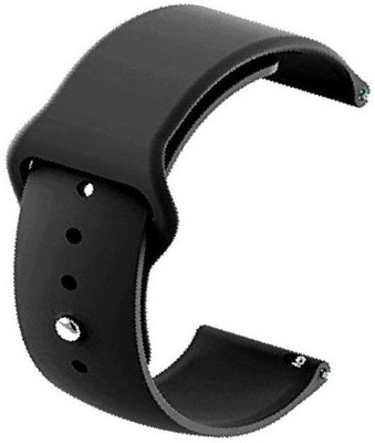 BLACK LOVIES 20 MM Soft Silicon Smartwatch Strap Smart Watch Strap(Black)