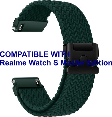 ACM WSM38Z22TU1525 Watch Strap Woven Braided Clipper 22mm for Realme Watch S Master Edition Smartwatch Turquoise Smart Watch Strap(Blue)