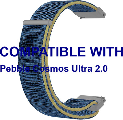 ACM WSM3V22BL3920 Watch Strap Nylon Loop Belt 22mm for Pebble Cosmos Ultra 2.0 Smartwatch Blue Smart Watch Strap(Blue)