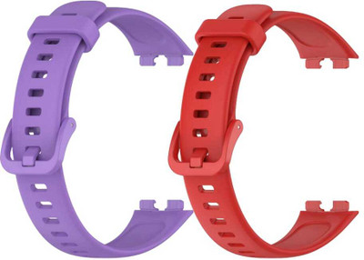 valente Soft Silicone Sport Strap Compatible with Huawei Band 8 / Band 9 – Comfortable & Adjustable Replacement Wristband (Pack of 2) Smart Watch Strap(Mullti Color)