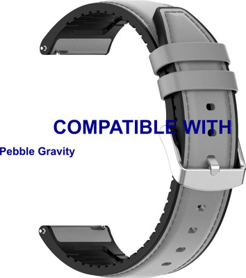 ACM WSM33U22GY3898 Watch Strap Leather Silicone Belt 22mm for |Pebble Gravity Smartwatch Grey Smart Watch Strap(Grey)