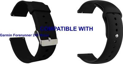 ACM WSM72B20BKBK1072 Pack of 2 Watch Strap Silicone 20mm for Garmin Forerunner 245 Music Smartwatch (Black) Smart Watch Strap(Mullti Color)