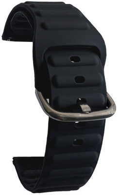 Melfo Rubber Strap Compatible with Pebble Vama Smart Watch Smart Watch Strap(Black)
