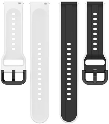 Colorcase BLT32B71-151-2-BKWHT Silicon Strap Compatible with Fireboltt Wonder Smart Watch Smart Watch Strap(Black, White)