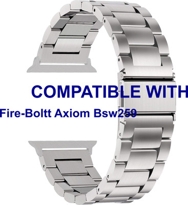 ACM WSM6S40SL1697 Sliding 44mm 49mm Watch Strap Metal for |Fire-Boltt Axiom Bsw259 Smartwatch Silver Smart Watch Strap(Silver)