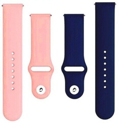 BLACK LOVIES 22 mm Soft Silicon Smartwatch Strap Compatible with Nise. Fit Core Smart Watch Strap(Pink, Blue)