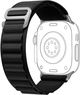 nwc Loop Strap for Watch 42MM 44MM 45MM 49MM with Titanium G-Hook Smart Watch Strap(Black)