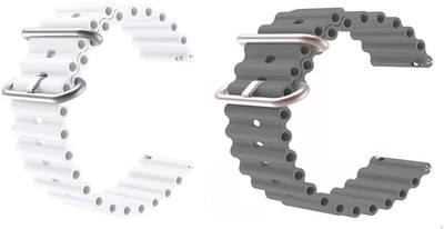 BLACK LOVIES 22 mm Ocean Smart Watch Band Strap Smart Watch Strap(White, Grey)
