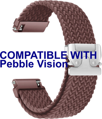ACM WSM38Z22BR3493 Watch Strap Woven Braided Clipper for Pebble Vision Smartwatch Belt Brown Smart Watch Strap(Brown)