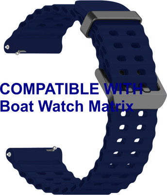 ACM WSM40B20DBL2472 Watch Strap Silicone Sports 20mm for Boat Watch Matrix Smartwatch Dark Blue Smart Watch Strap(Blue)