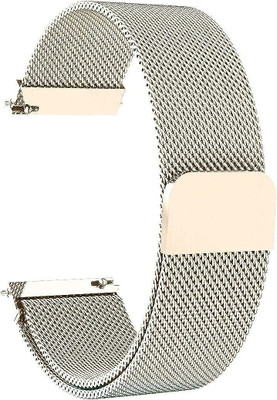 KHR Stainless Steel Magnetic Loop Chain Watch Strap for NoiseFit Crew Pro Smart Watch Strap(Gold)