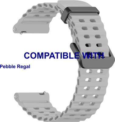 ACM WSM40B22GY3899 Watch Strap Silicone Sports Belt 22mm for Pebble Regal Smartwatch Grey Smart Watch Strap(Grey)