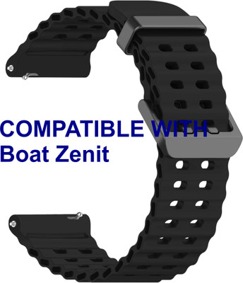 ACM WSM40B20BK2312 Watch Strap Silicone Sports 20mm for Boat Zenit Smartwatch Black Smart Watch Strap(Black)