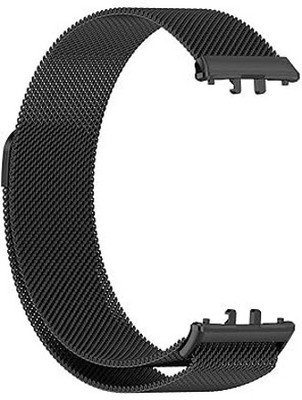 Connexa Magnetic Metal Strap for Fit 3 – Premium Adjustable Magnetic Loop Band Smart Watch Strap(Black)