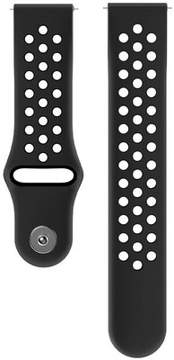 Melfo Dual Design Rubber Strap Compatible FOR Noise Explorer Smart Watch Smart Watch Strap(Grey, Black)