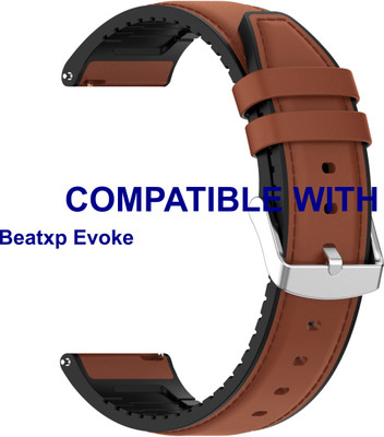 ACM Watch Strap Leather Silicone for Beatxp Evoke Smartwatch Brown Smart Watch Strap(Brown)