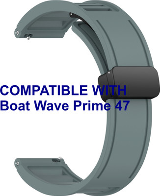 ACM WSM35W22CYG2917 Watch Strap Magnetic Clasp 22mm for Boat Wave Prime 47 Smartwatch Belt Cyan Grey Smart Watch Strap(Grey)