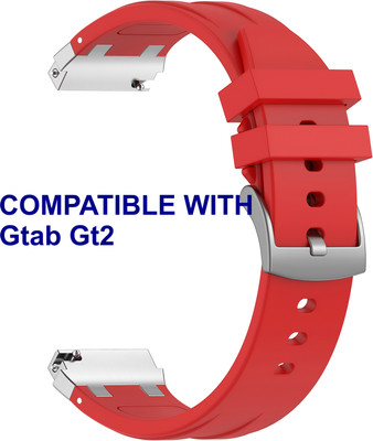 ACM WSM36X22RD2377 Watch Strap Metal Hook Silicone 22mm for Gtab Gt2 Smartwatch Red Smart Watch Strap(Red)