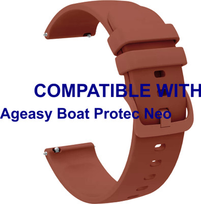ACM WSM24L22BR3910 Watch Strap Silicone Color Hook Belt 22mm for Ageasy Boat Protec Neo Smartwatch Brown Smart Watch Strap(Brown)