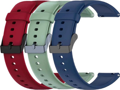TRENDINGVIEW 22mm Smart Watch Strap (Combo Pack of 3) Silicone Belt with Quick Release Pins | Adjustable Length Smart Watch Strap(Mullti Color)