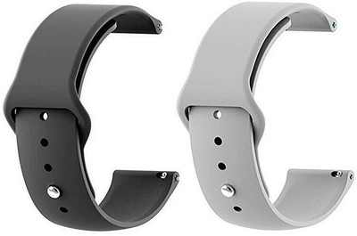 BLACK LOVIES 20 MM Soft Silicon Smartwatch Strap Compatible With Evolve / Evolve 2 Smart Watch Strap(Black, Grey)