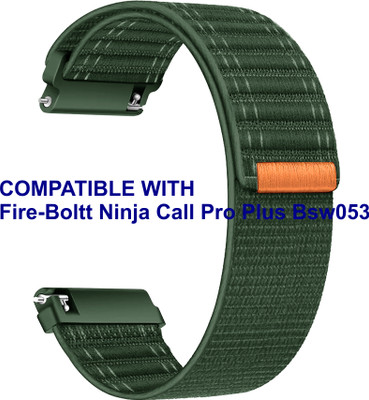 ACM WSM39A20GR2950 Watch Strap Nylon Soft 20mm for Fire-Boltt Ninja Call Pro Plus Bsw053 Smartwatch Belt Green Smart Watch Strap(Green)