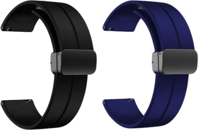 Upthrust Flexi Snap Black Panther & Midnight Blue 20mm (Pack of 2) Smart Watch Strap(Black, Blue)