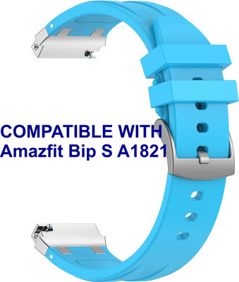 ACM WSM36X20BL1301 Watch Strap Metal Hook Silicone 20mm for Amazfit Bip S A1821 Smartwatch Blue Smart Watch Strap(Blue)
