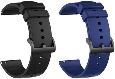 TooHype 22mm Soft Pack Of 2 (Compatible Watch List In Photo & Description) 22 mm Silicone Smart Watch Strap(Black, Blue)